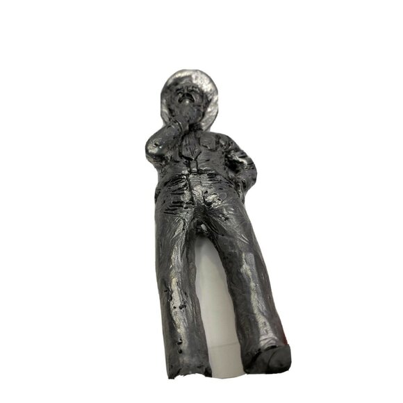 VTG Artist Study In Lead For Bronze Sculpture HTF 20th Century “Thinking Man” - Picture 7 of 9